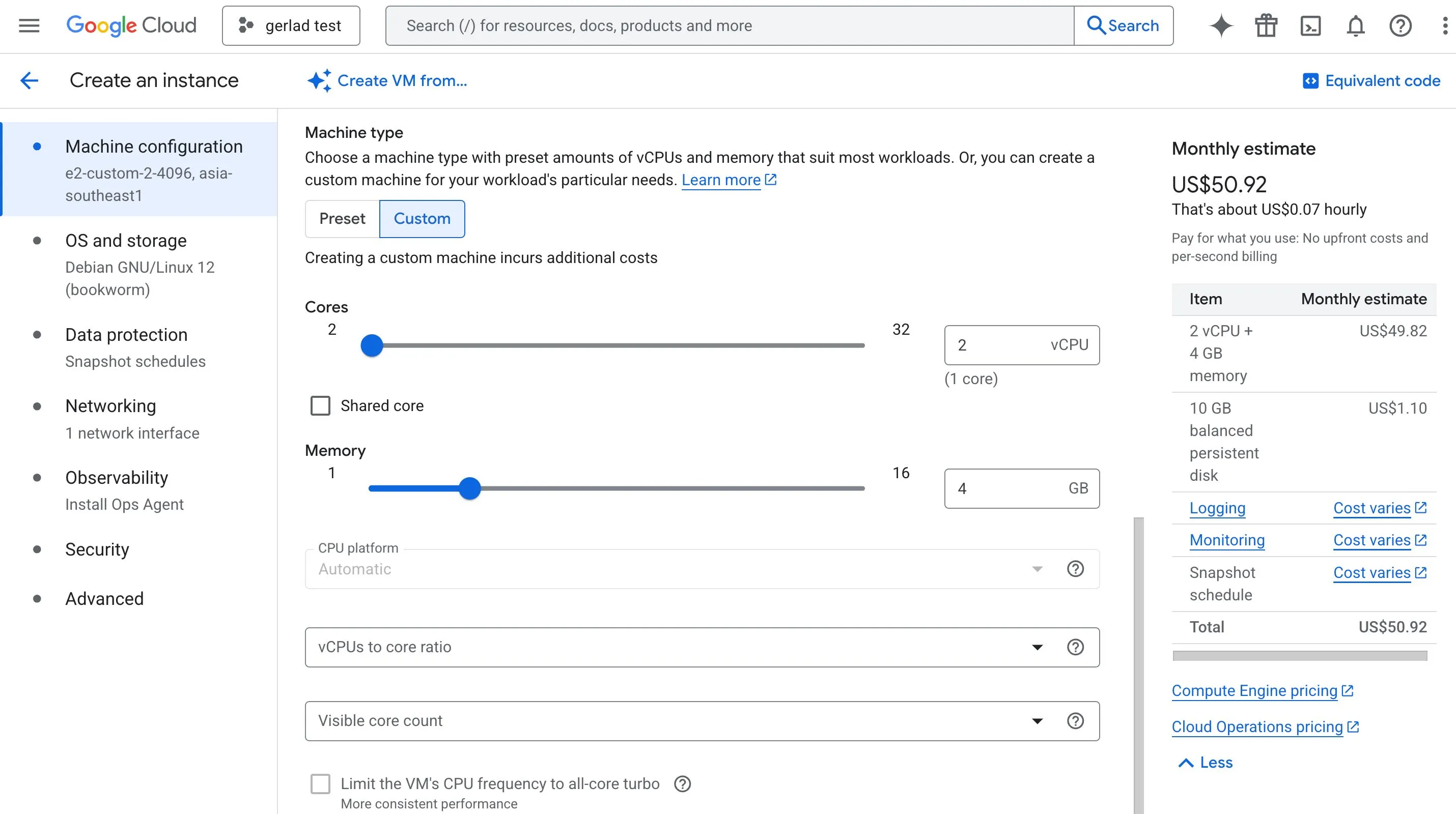 custom-machine-type-billing