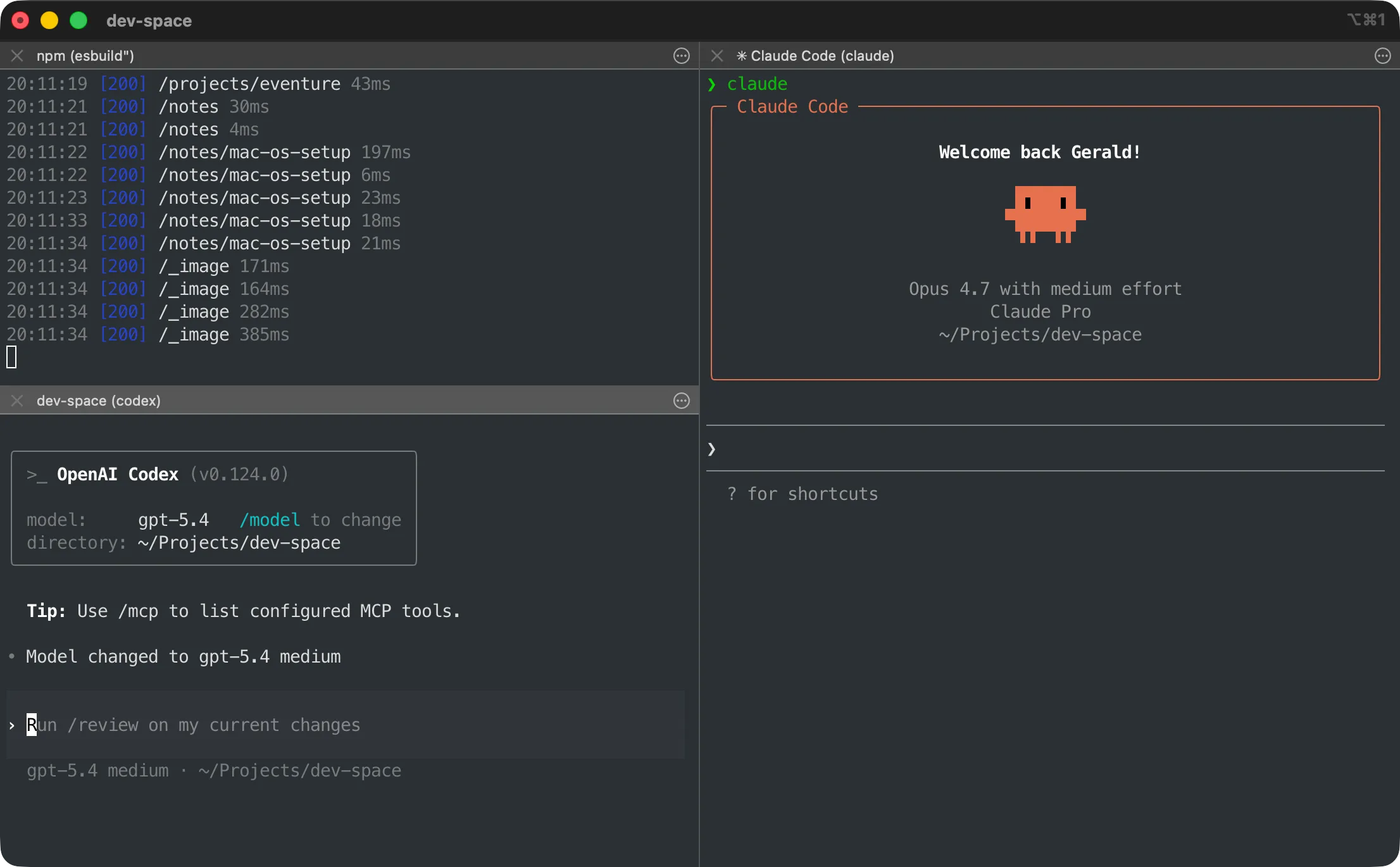 Split Pane in iTerm2