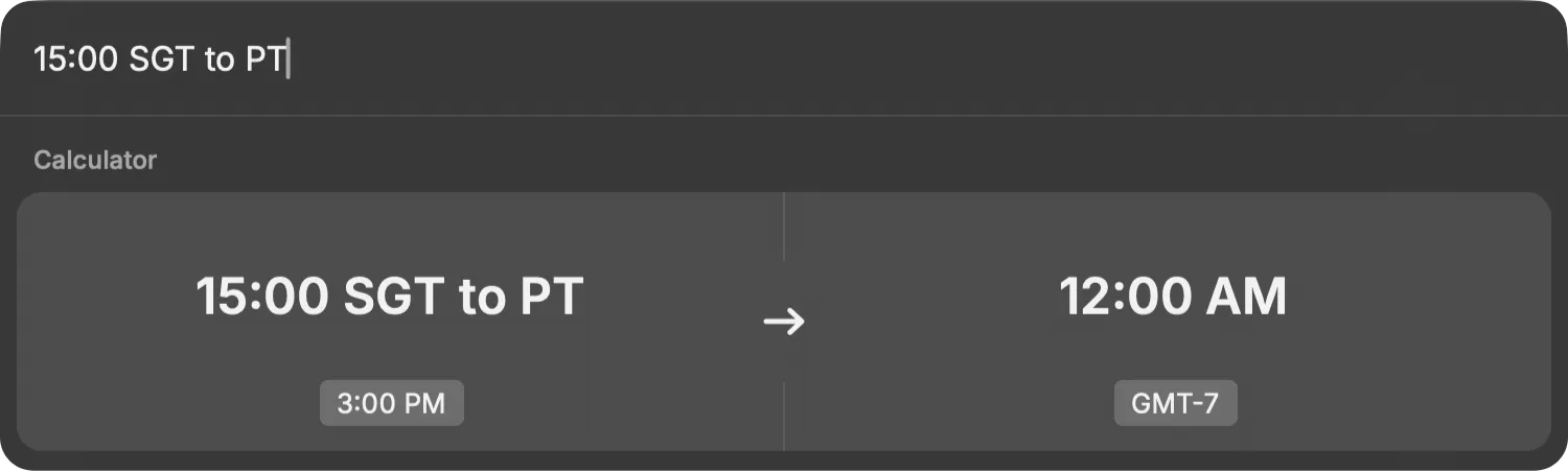Raycast quick conversions