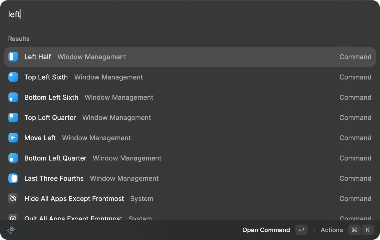 Raycast window management